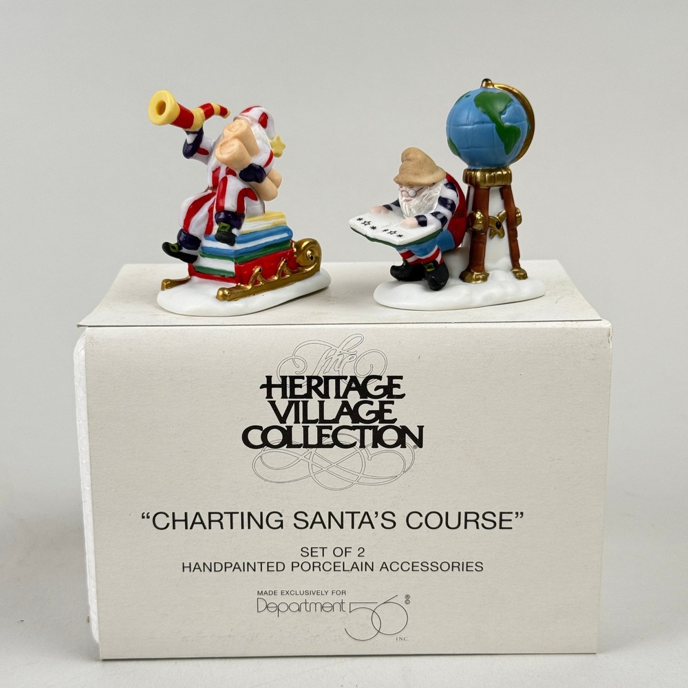 Department 56 Charting‎ Santa's Course Heritage Village Set #5636-4 NOS
